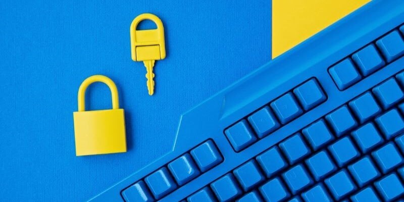 Data breach - keyboard and padlock